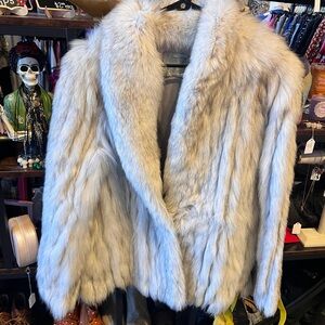 Vintage Blue Fox Fur Coat - Saga Fox